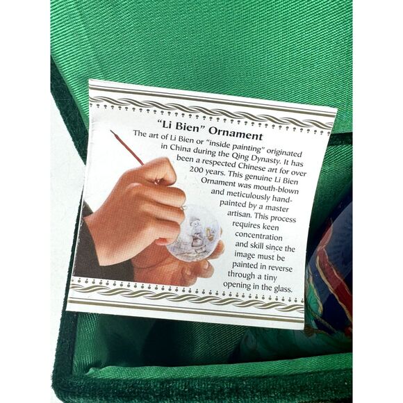 Pier1 Li Bien 2012vGlass Hand Painted Teardrop Angel Harp Ornament In Velvet Box - Picture 4 of 5